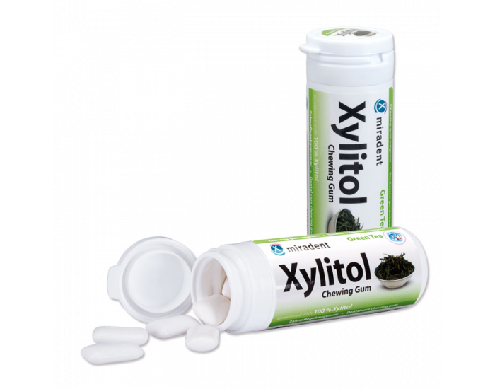 Miradent Xylitol Chewing Gum Green Tea, 30PCS